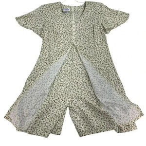 Vintage Y2K 90s Westport LTD Corset tan Romper Floral Sz1x Cottagecore Flouncy